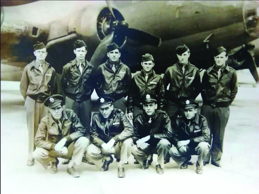 Members of Fred Herrings first crew. All members save Herring were lost during World War II. From Top Left : Sgt. Badock, Sgt. Callahan, Sgt. Kistner, Sgt. Herring, Sgt. Docker. From Bottom Left: Sgt. Sowers, Lt. Newell, Lt. Ptlug, Lt. Eppenburger, Lt. Wilson.